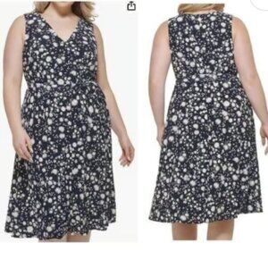 Tommy Hilfiger Midnight Blue Dress with White Floral Design